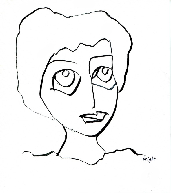 digital hand drawn woman blue janet bright art lost in translation communication left hand drawing