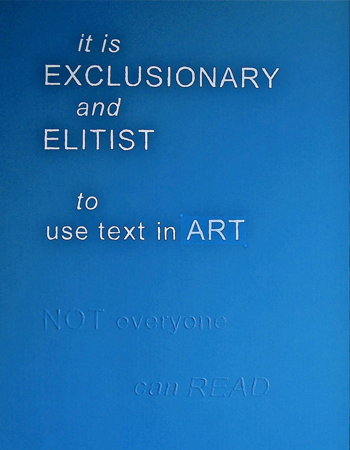 get the job done text in art communication