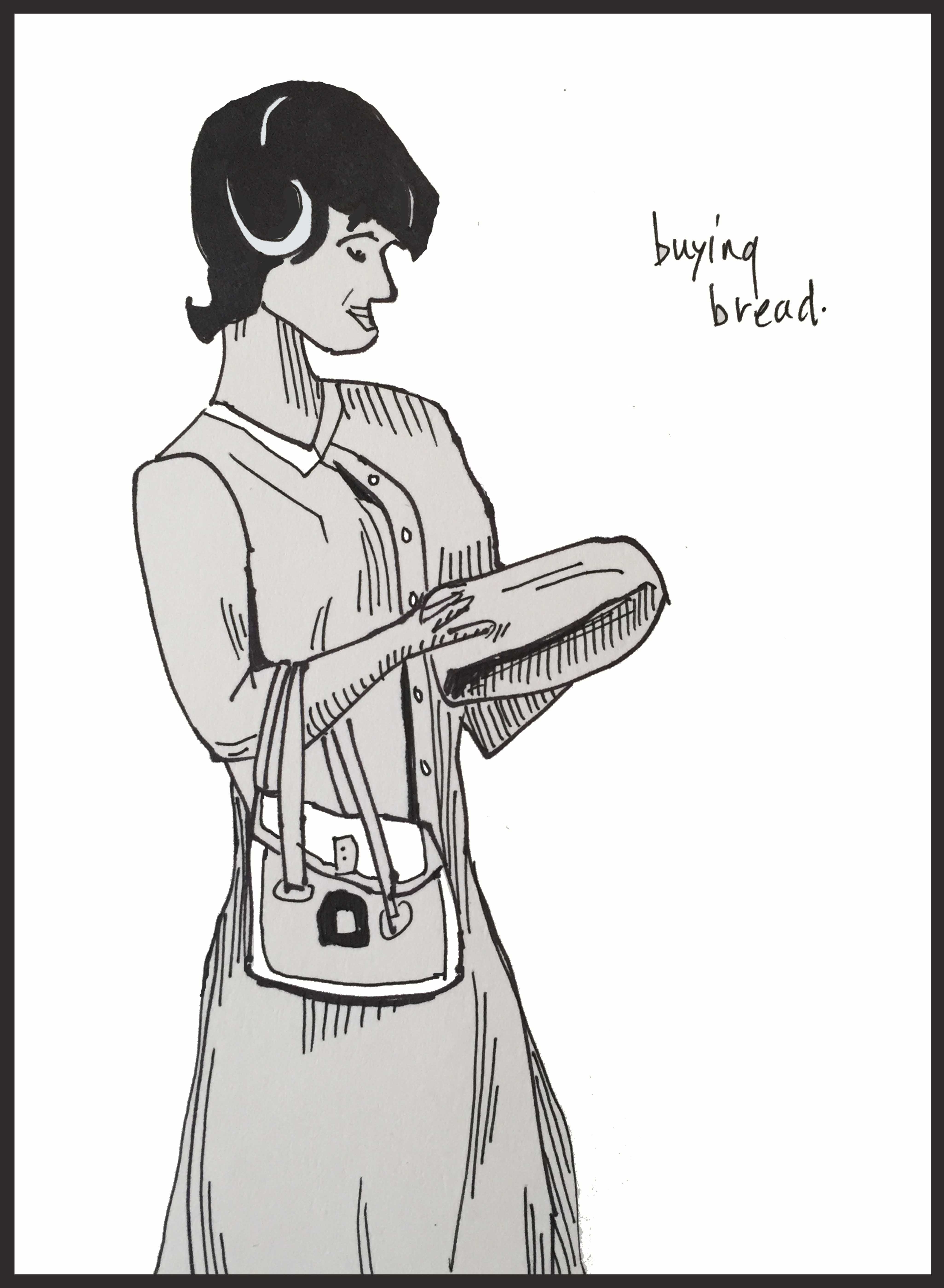 art every day number 19 / drawing / buying bread
