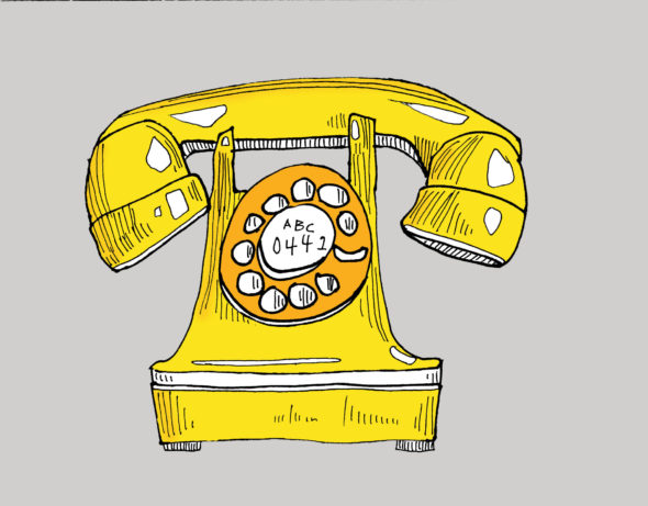 art every day number 8 drawing telephone 1937 yellow digital colour fill