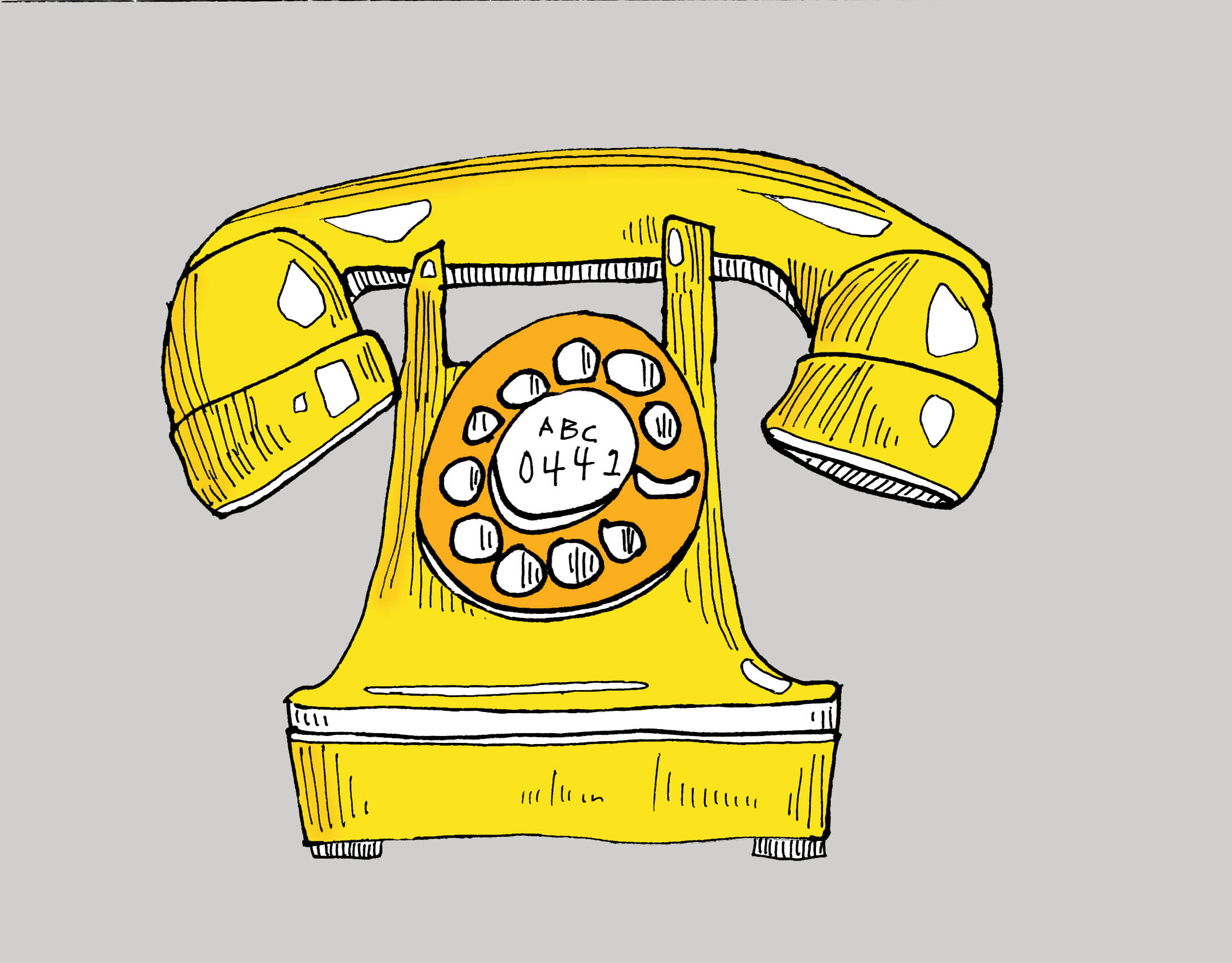 art every day number 8 / drawing / telephone 1937 yellow