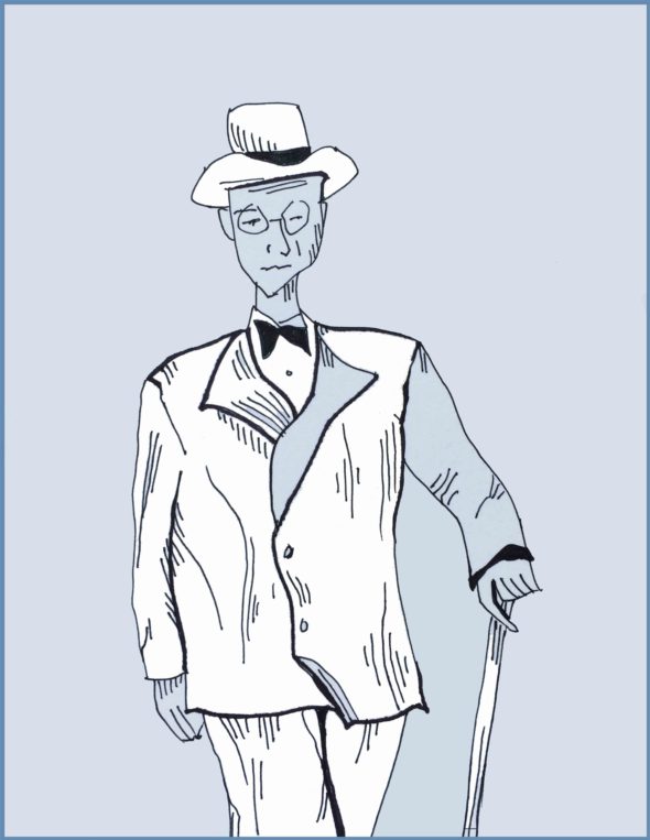 art every day number 37 drawing man with cane 1940s