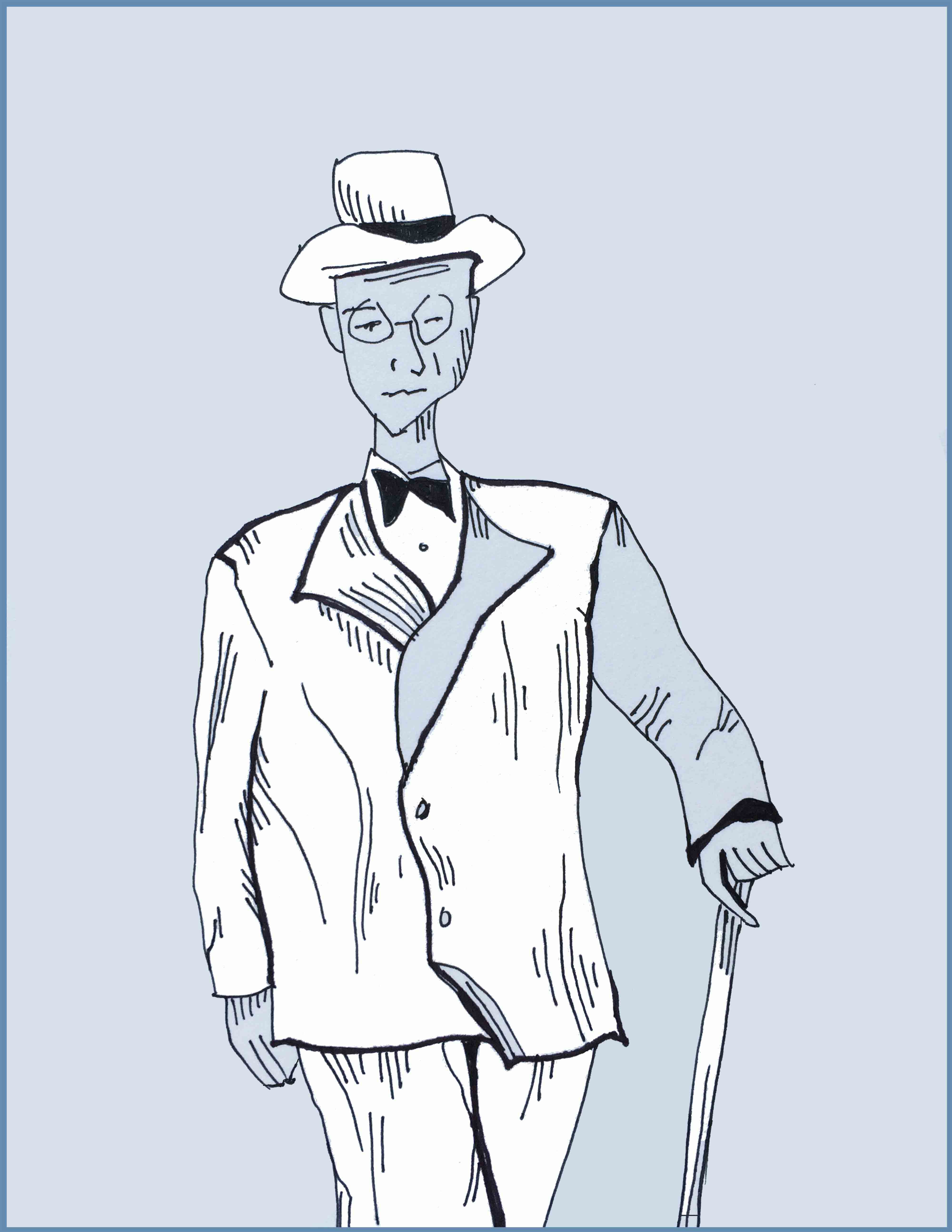 art every day number 37 / drawing / man with cane