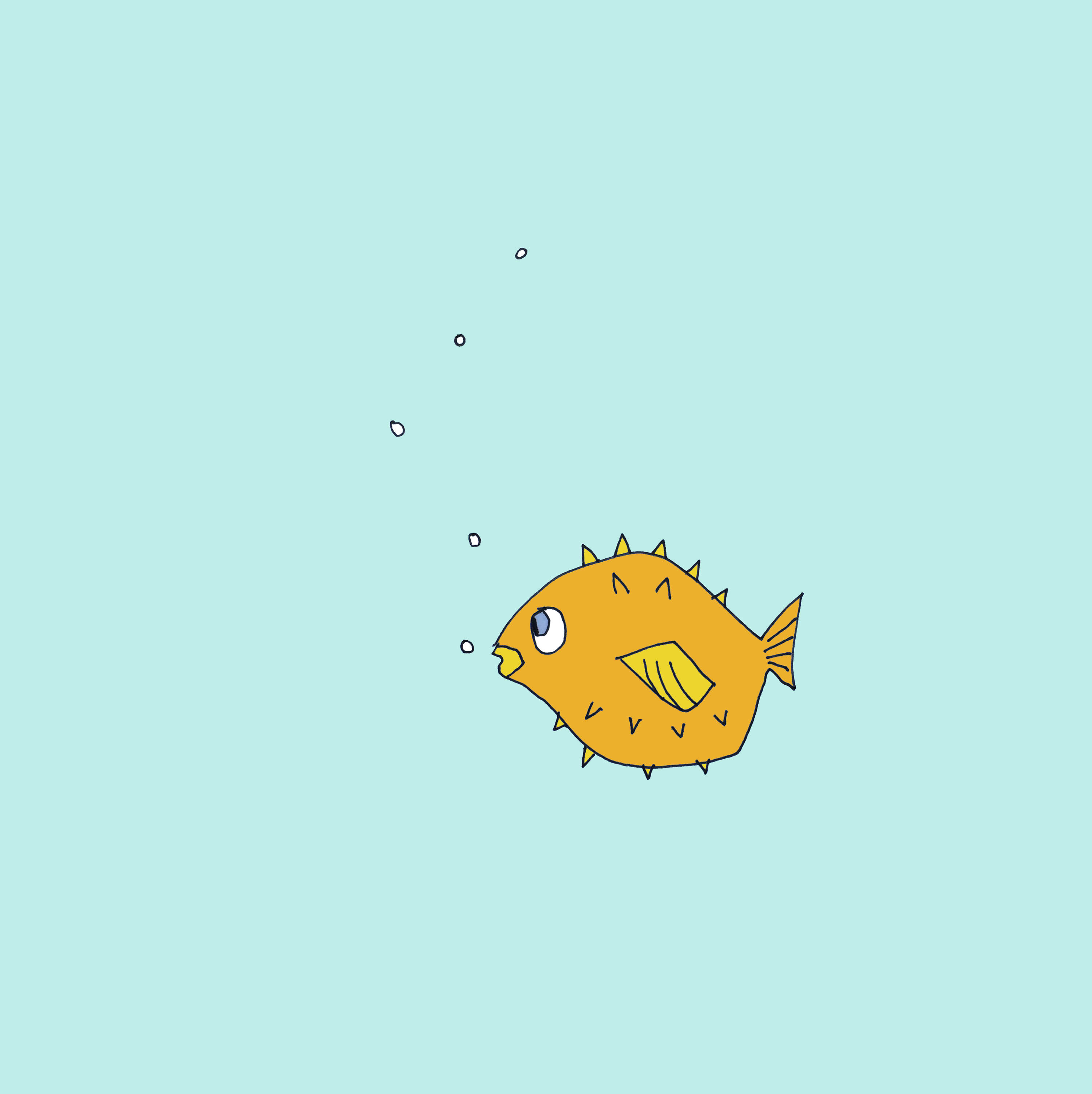art every day number 101 / illustration / drawing / getting on with it (as would a fish)