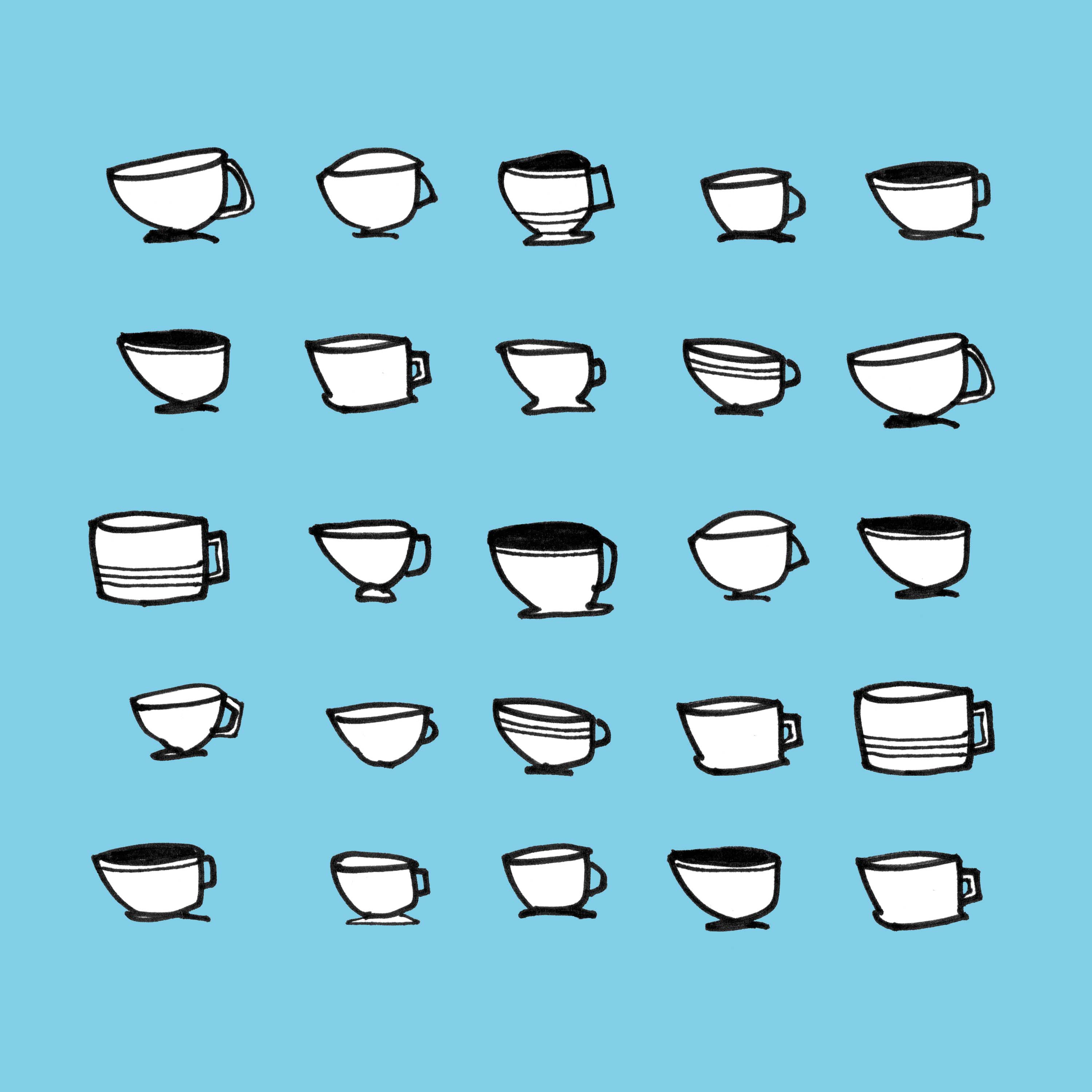 art every day number 128 / illustration / drawing / 25 cups (your coffee is here)
