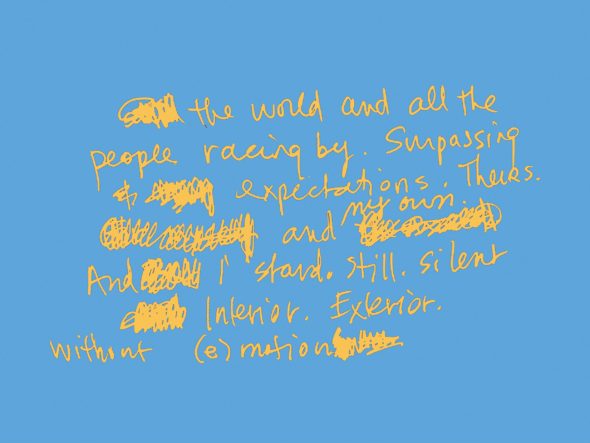 art every day number 160 the world and all the people words handwritten