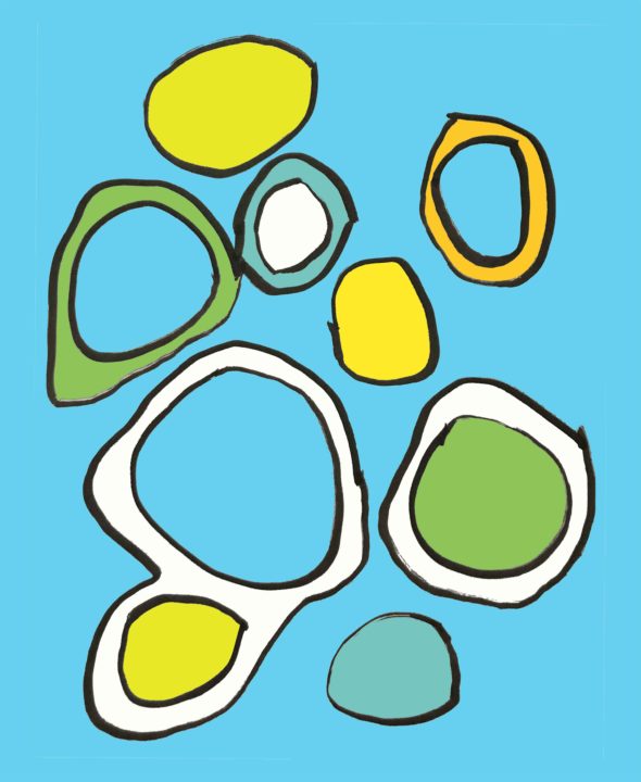 art every day number 226 eggs and lemon abstract doodle