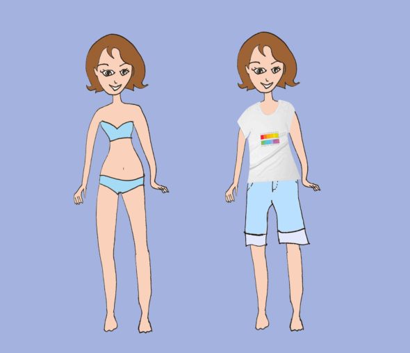 art every day number 248 paper dolls uniform casual tee summer picadoo