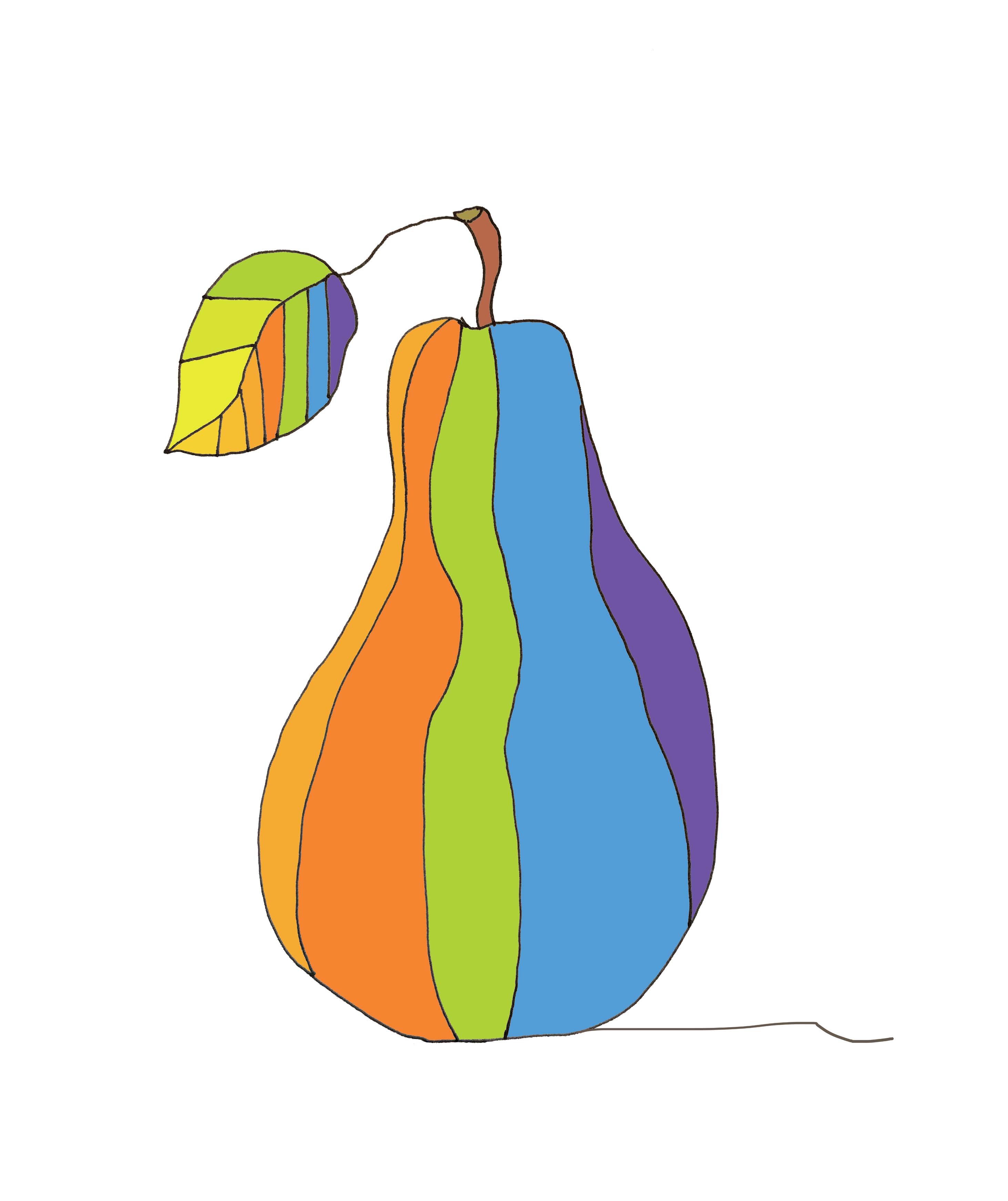 art every day number 252 / illustration / pear orange green 