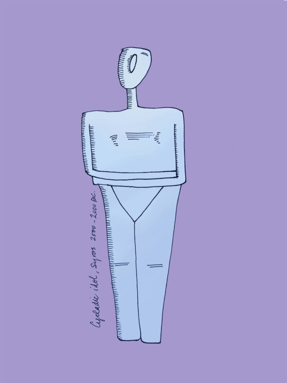 art every day number 268 cycladic idol statue ancient human illustration 