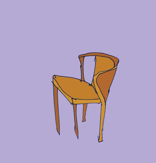 art every day number 296 bent wood chair illustration