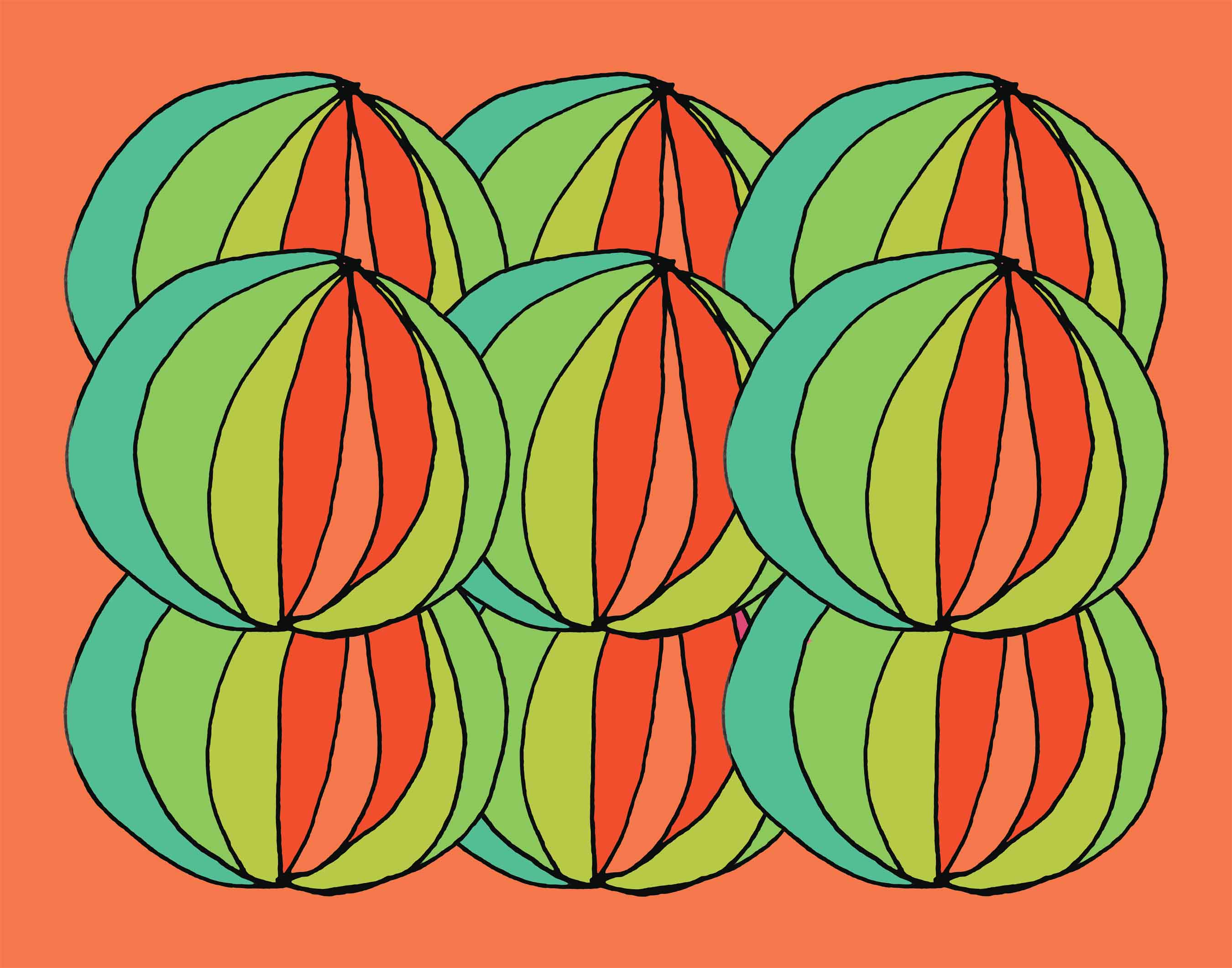 art every day number 337 / illustration / pattern / layered orange greens