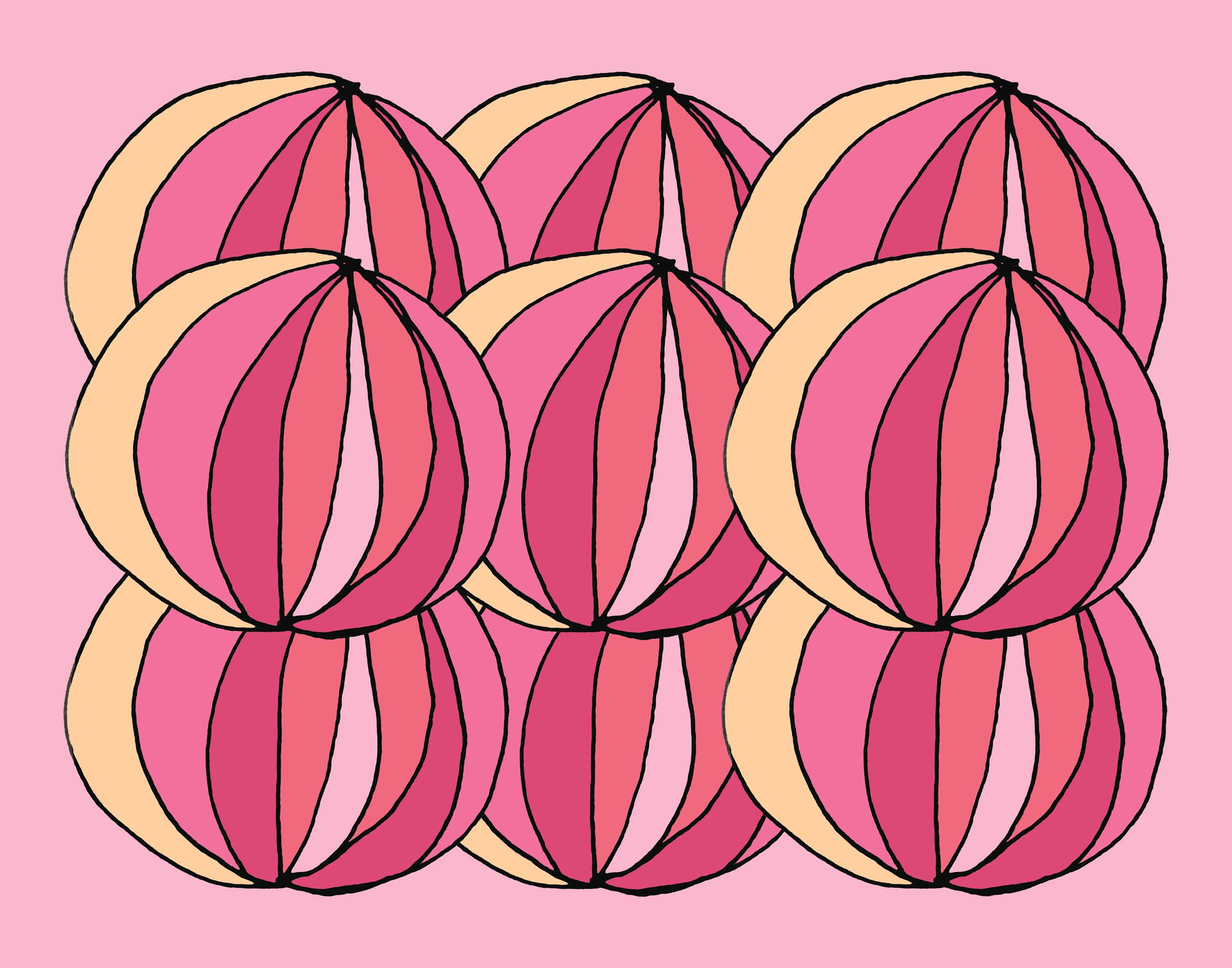 art every day number 335 / illustration / pattern / layered pinks