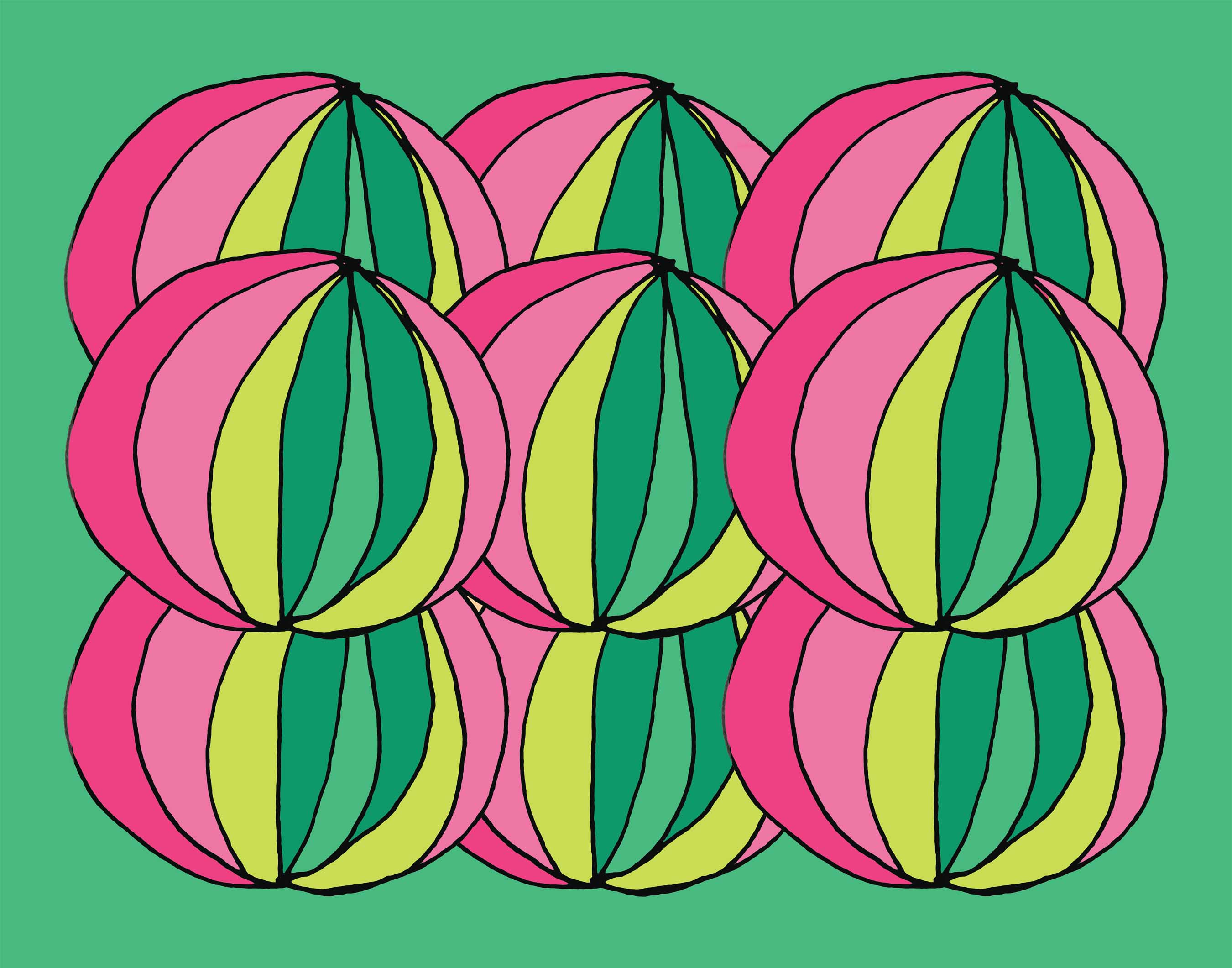 art every day number 338 / illustration / pattern / layered greens