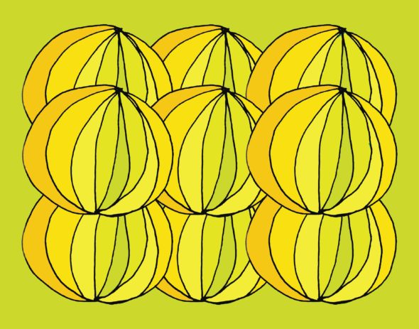 art every day number 336 layered yellow greens summer colour pattern series