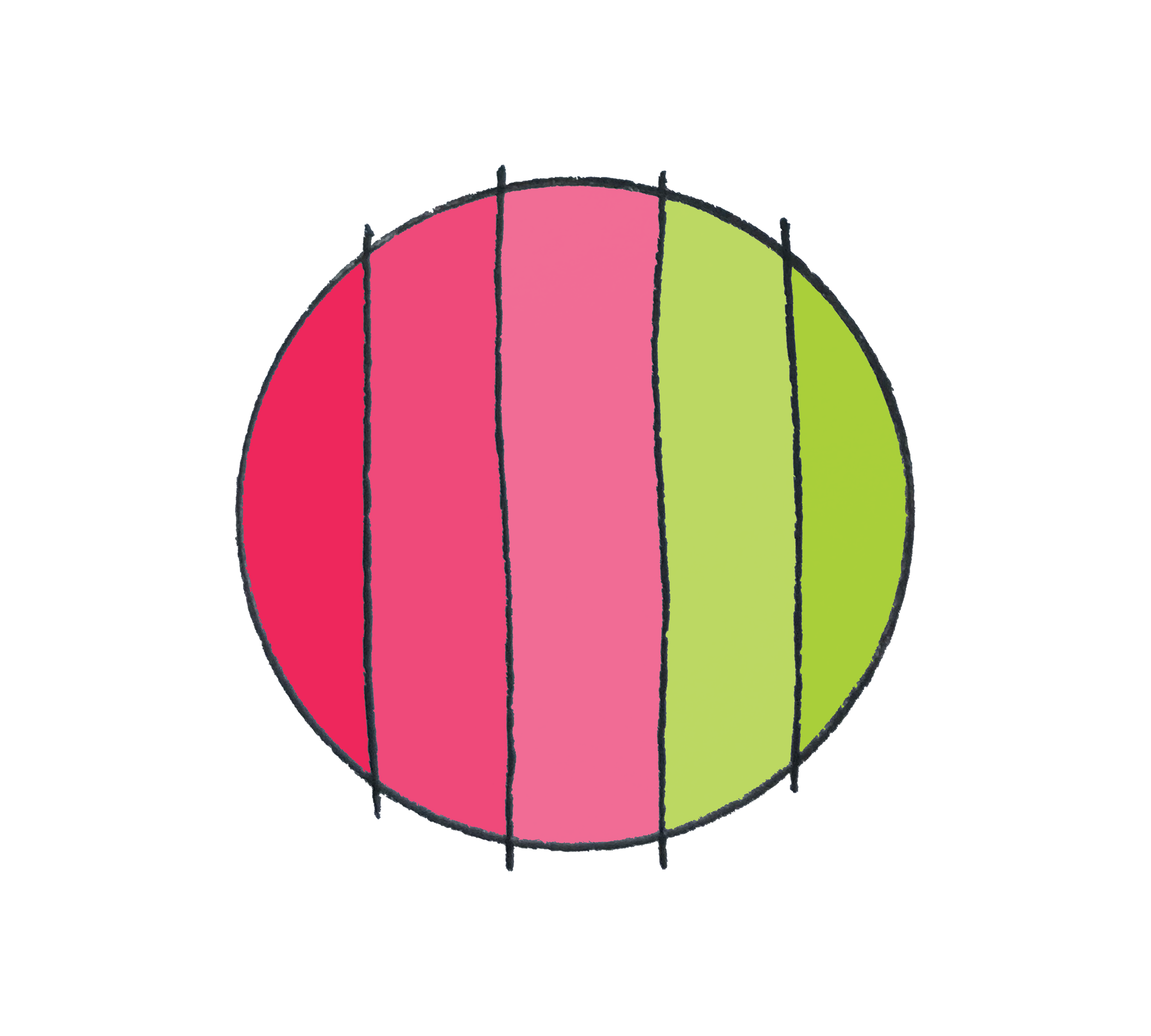 art every day number 348 circle sketch color pink green 00 97