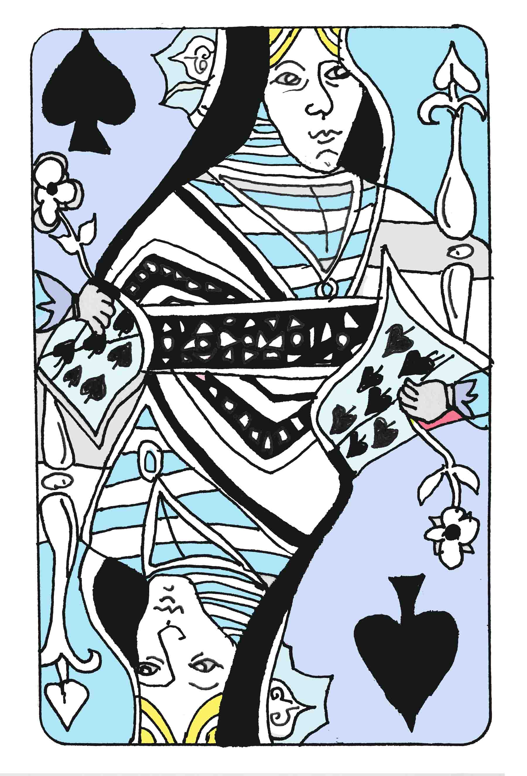 art every day number 365 la dame queen of spades celebration game well played