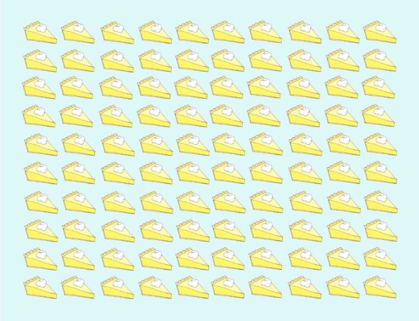 art every day number 418 one hundred slices of tart lemon pie illustration janet bright distraction