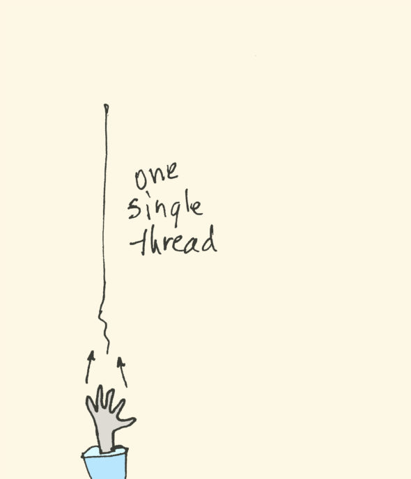 art every day number 424 one single thread hanging on illustration