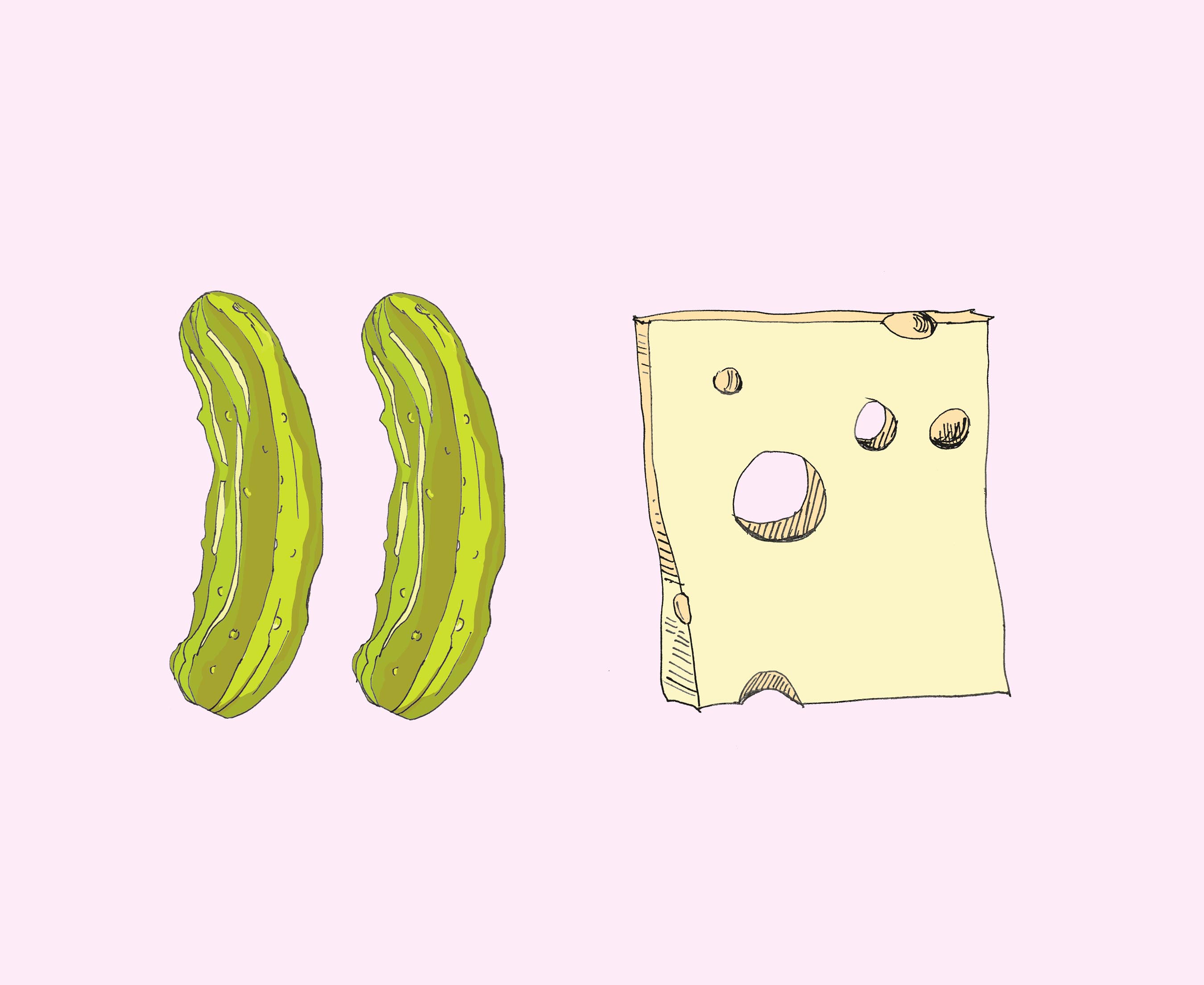 art every day number 416 / illustration / pickles & cheese