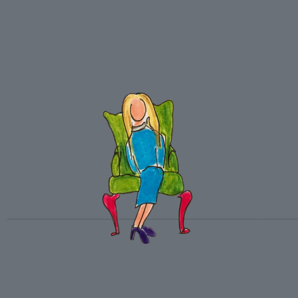 art every day number 426 alone in the room woman on chair drawing 