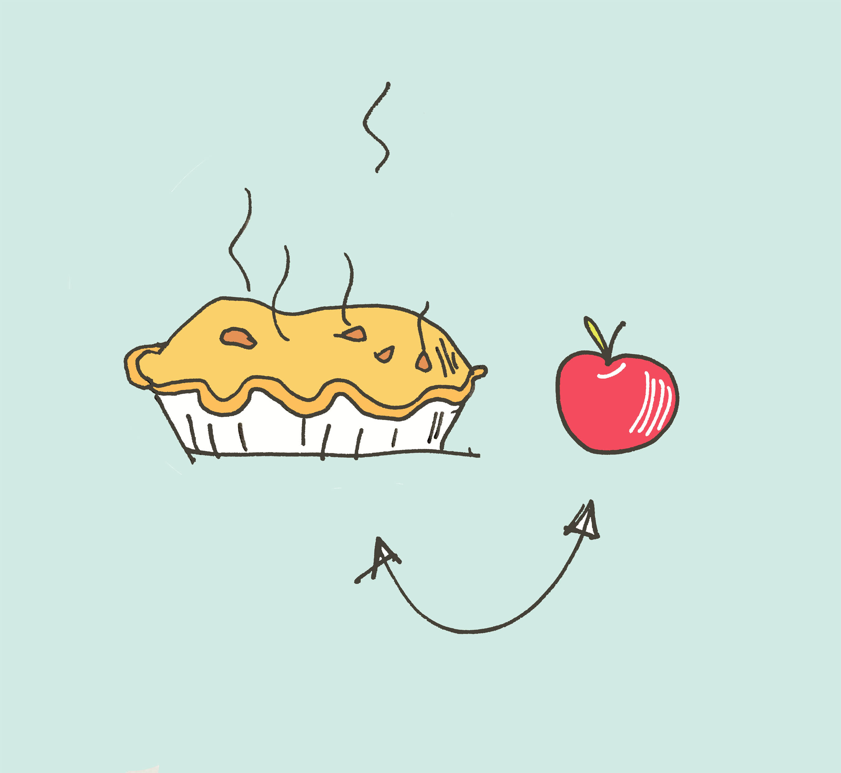 art every day number 440 what to eat number 2 pie apple all or nothing illustration