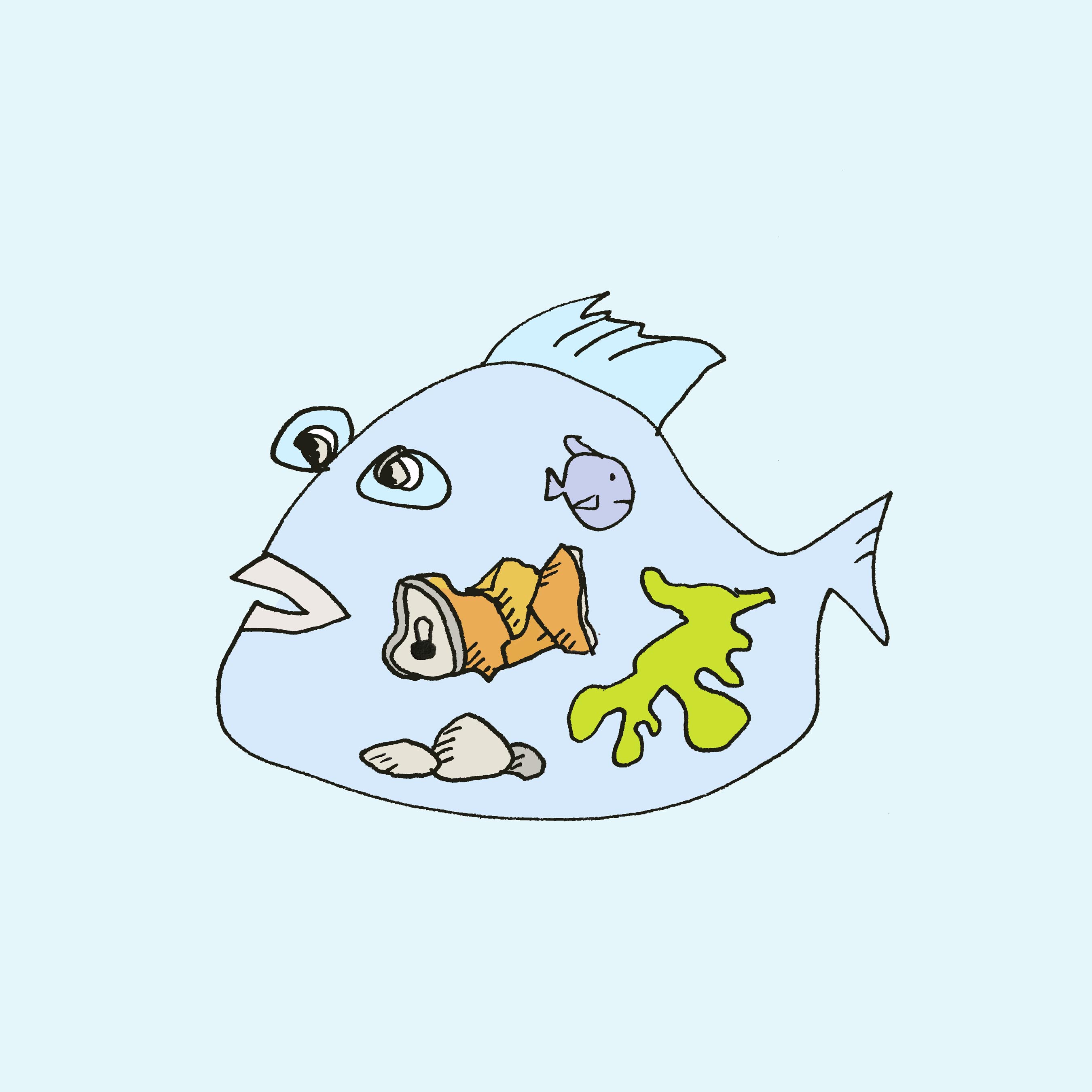 art every day number 468 fish food what the fish ate under the sea