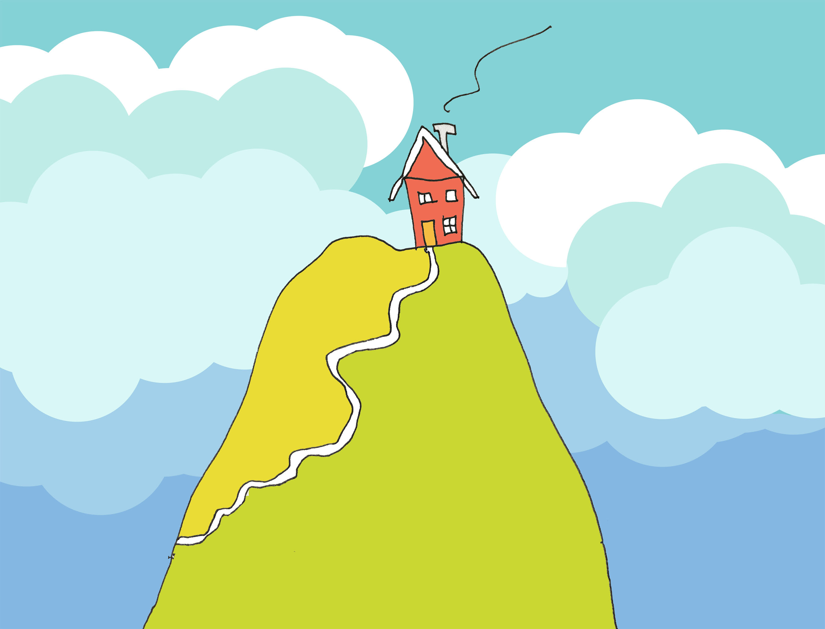 art every day number 463 house on a hill hideaway illustration