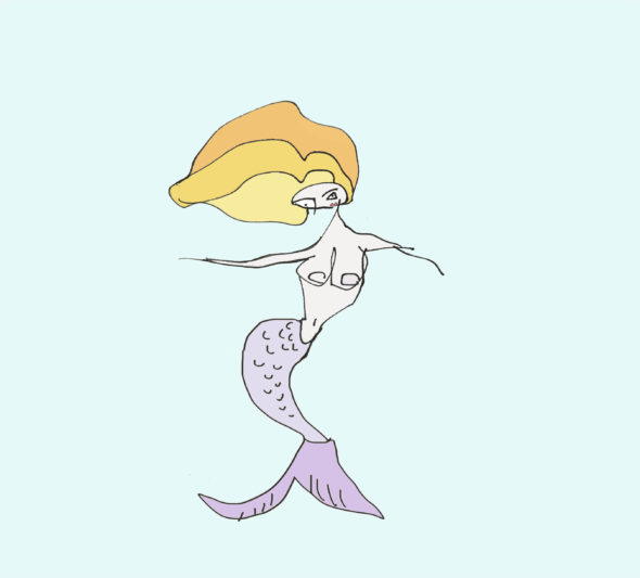 art every day number 467 into the sea illustration mermaid purple dream