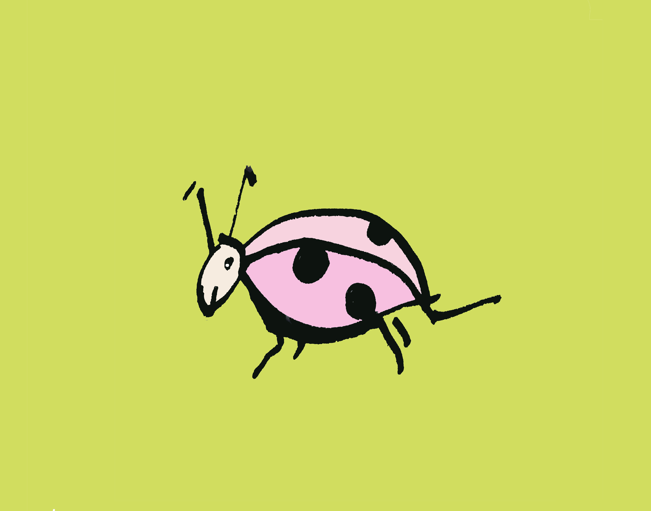 art every day number 490 ladybug pink nature bug illustration