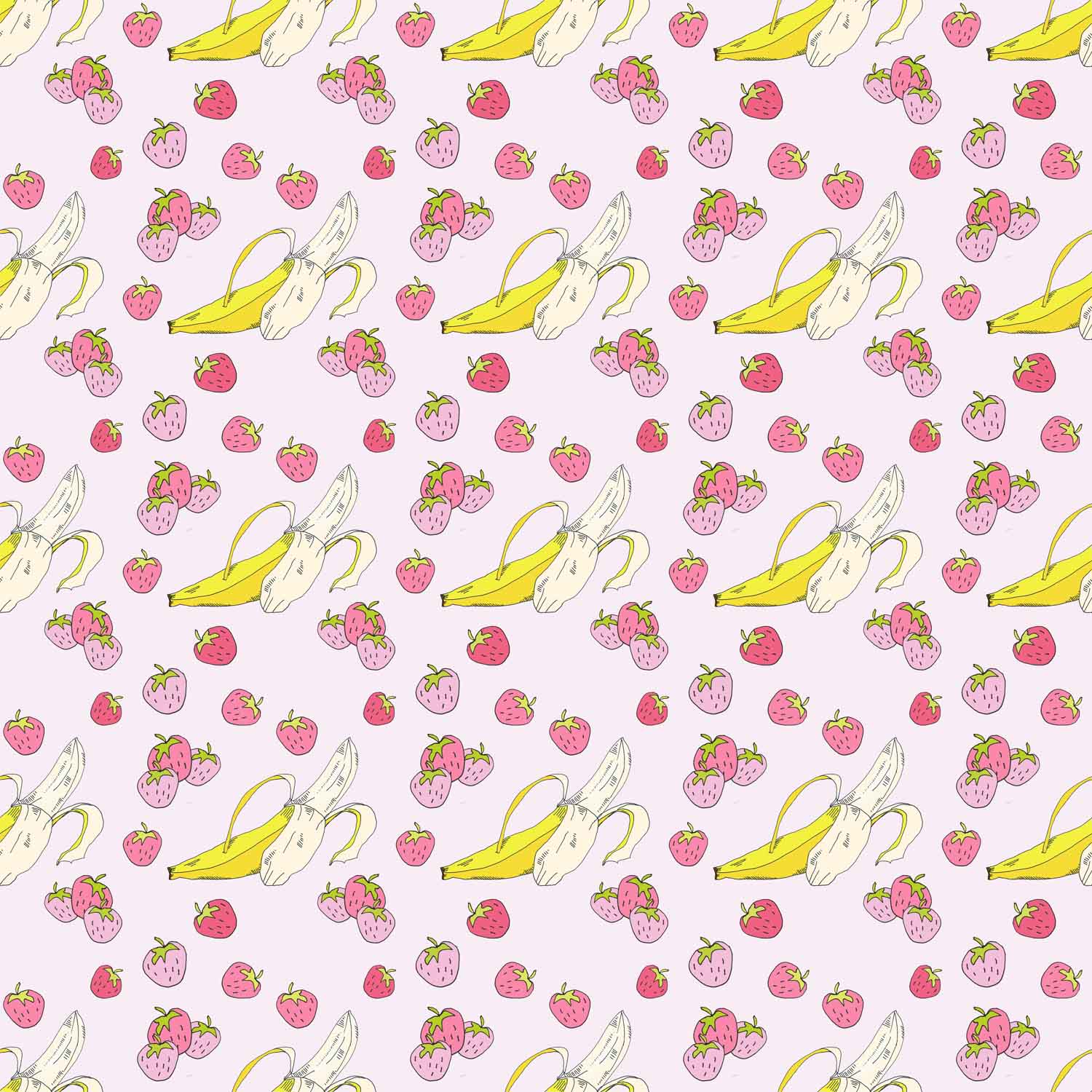 art every day number 519 / pattern illustration / bananas & berries
