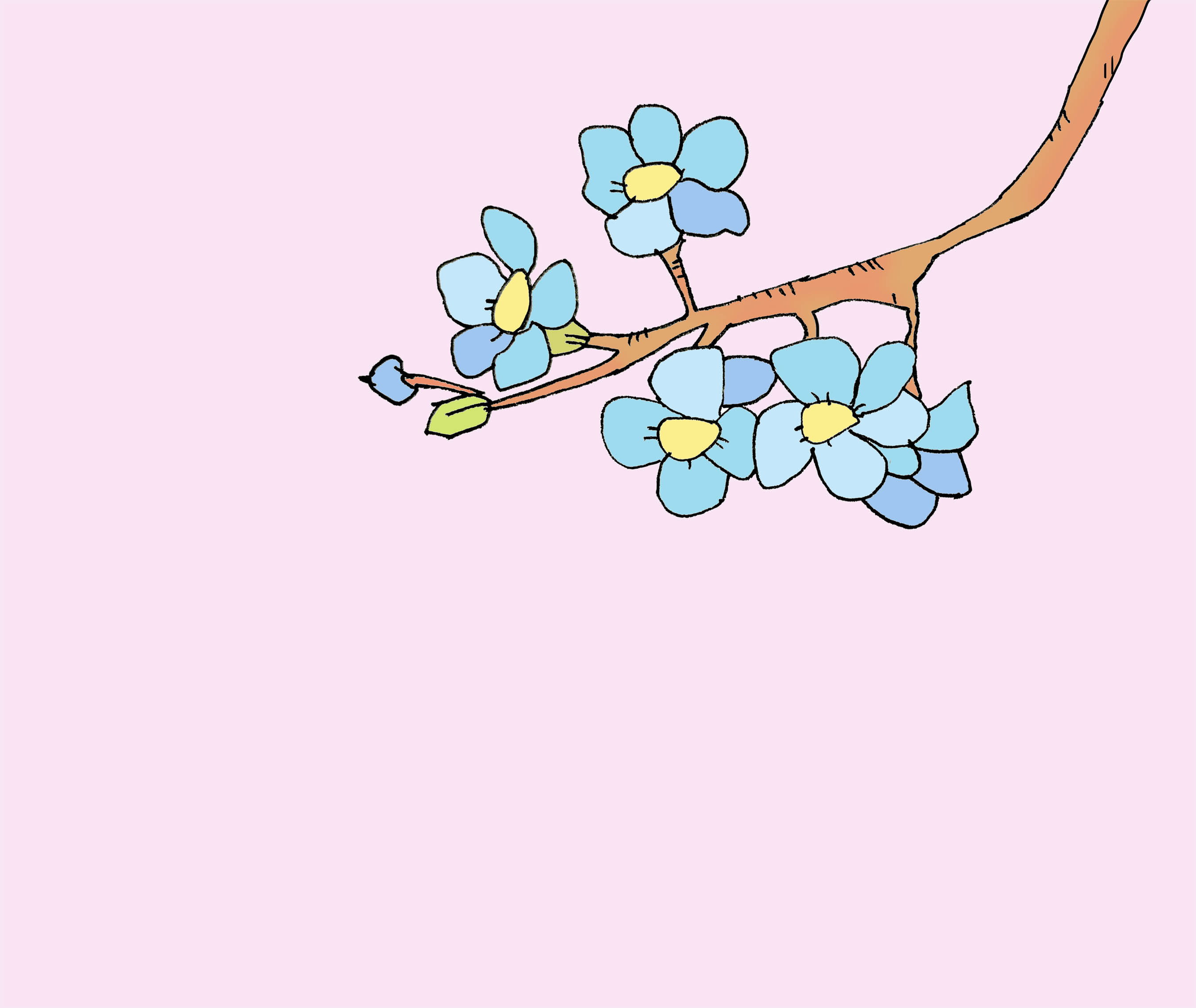 art every day number 516 / illustration / blue flowers