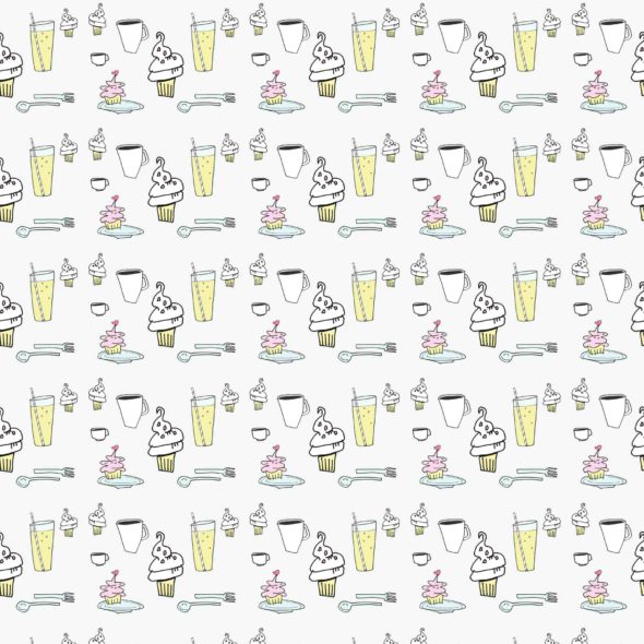 art every day number 521 cupcake dinner illustration pattern janet bright