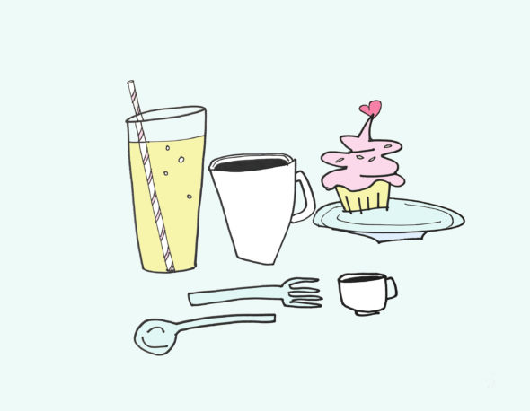 art every day number 515 cupcake dinner perfect meal illustration