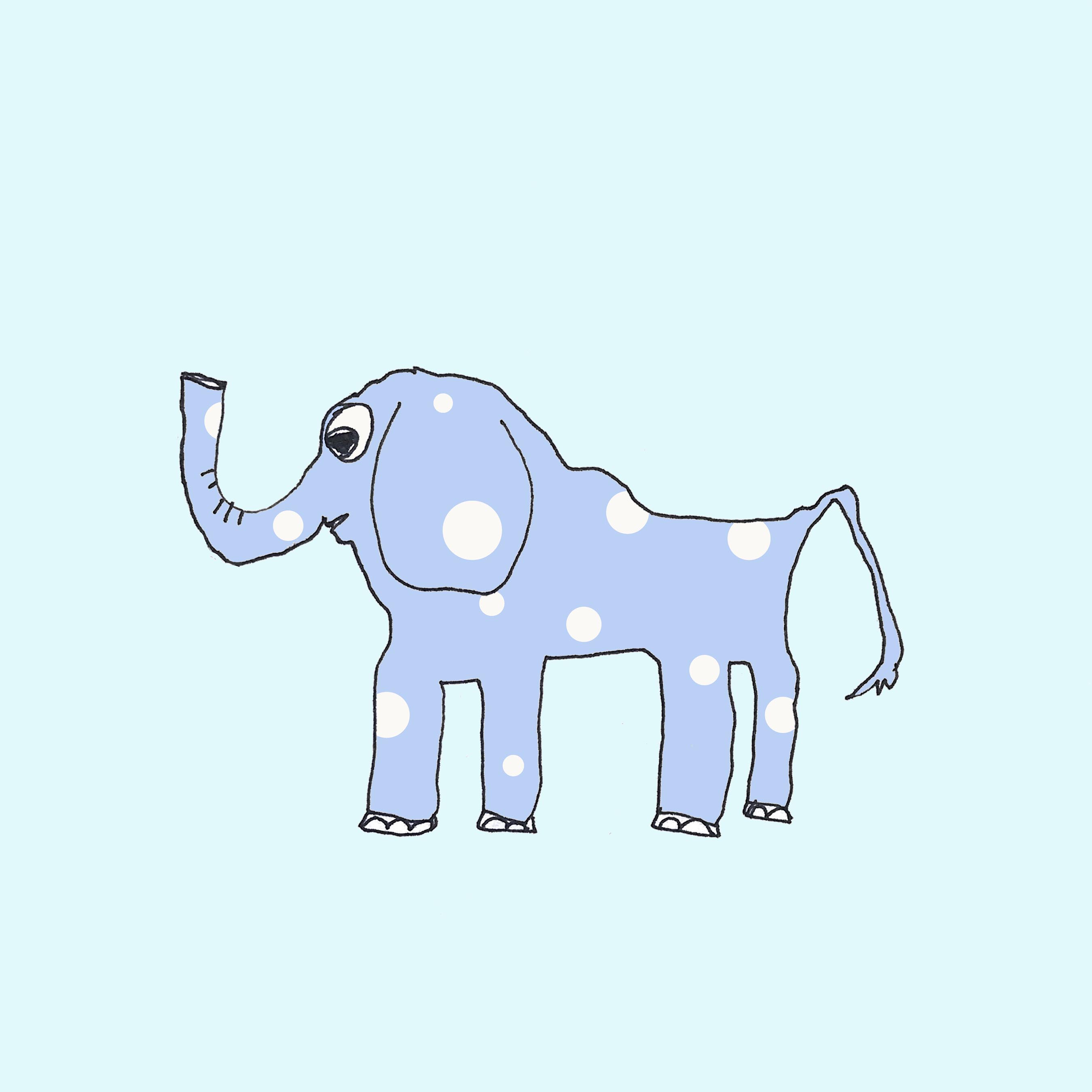 art every day number 513 elephant 2 illustration drawing spotted elephant