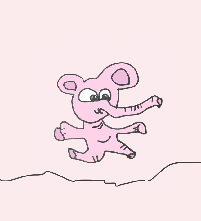 art every day number 538 / illustration / pink elephant takes flight