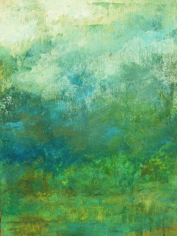 art every day number 567 acrylic painting east meadow landscape blue green 