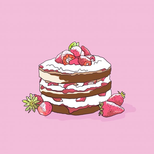 art every day number 571 illustration digital strawberry shortcake 