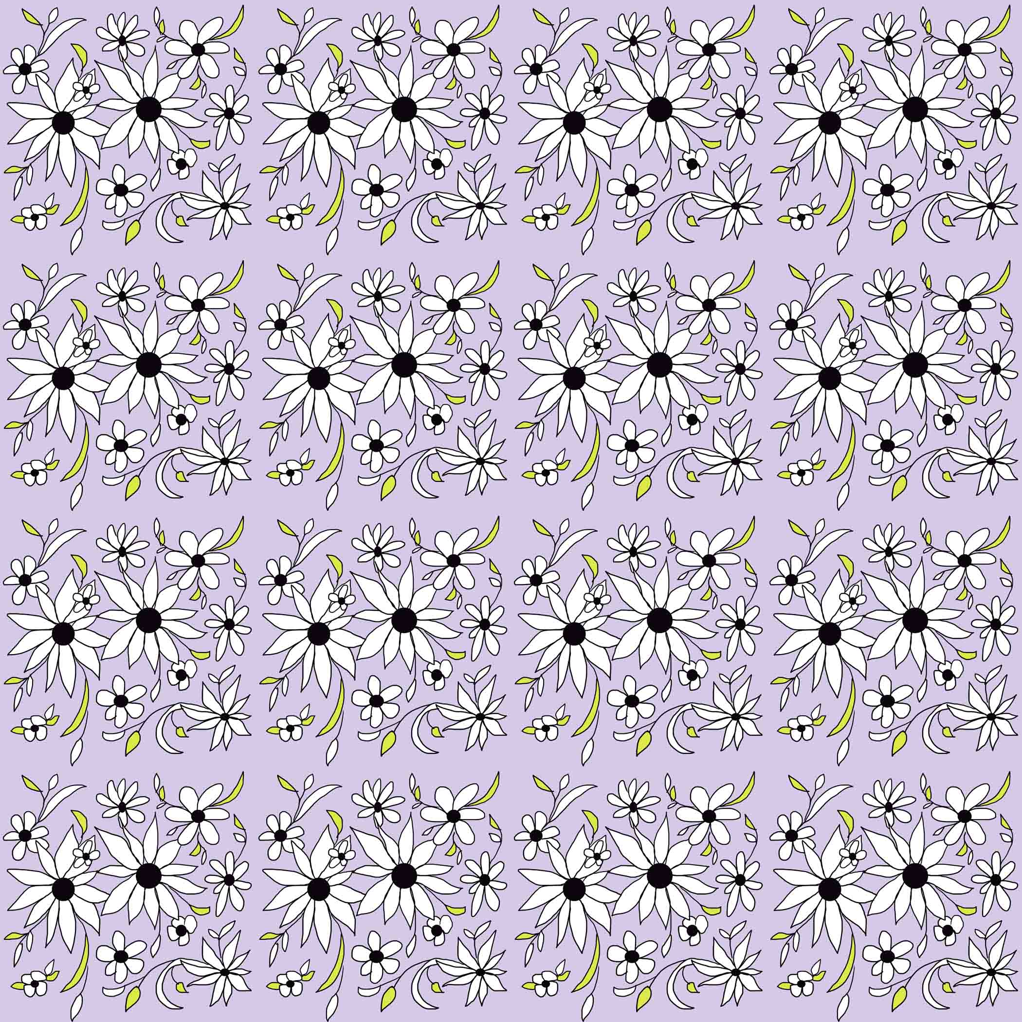 art every day number 599 / illustration & pattern / a thousand flowers plus one (purple)