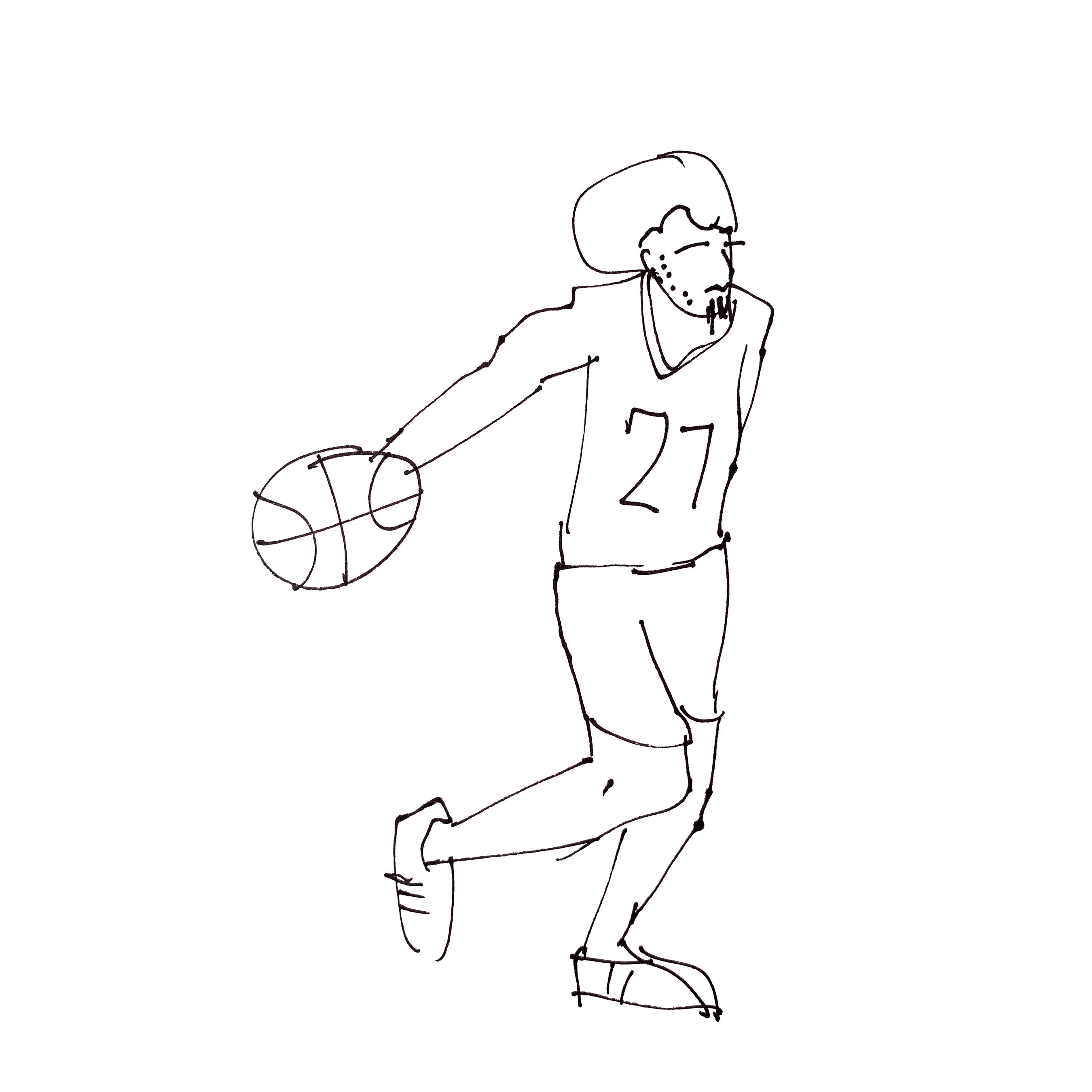 art every day number 601 illustration sketch drawing basketball