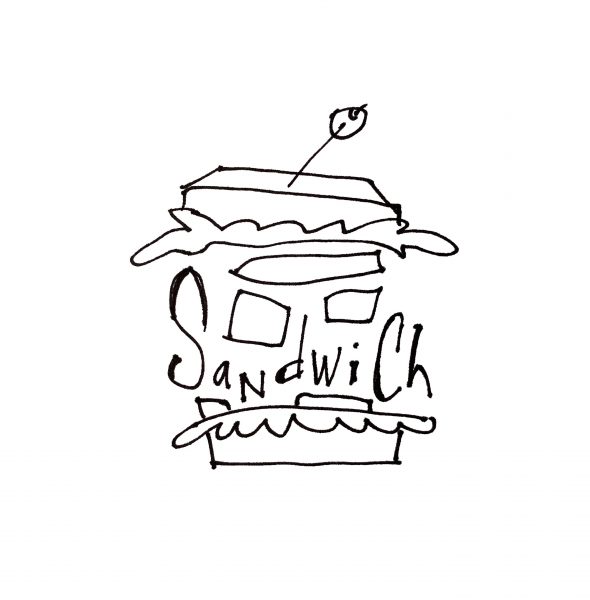 art every day number 602 pastrami sandwich lettuce tomato rye illustration sketch