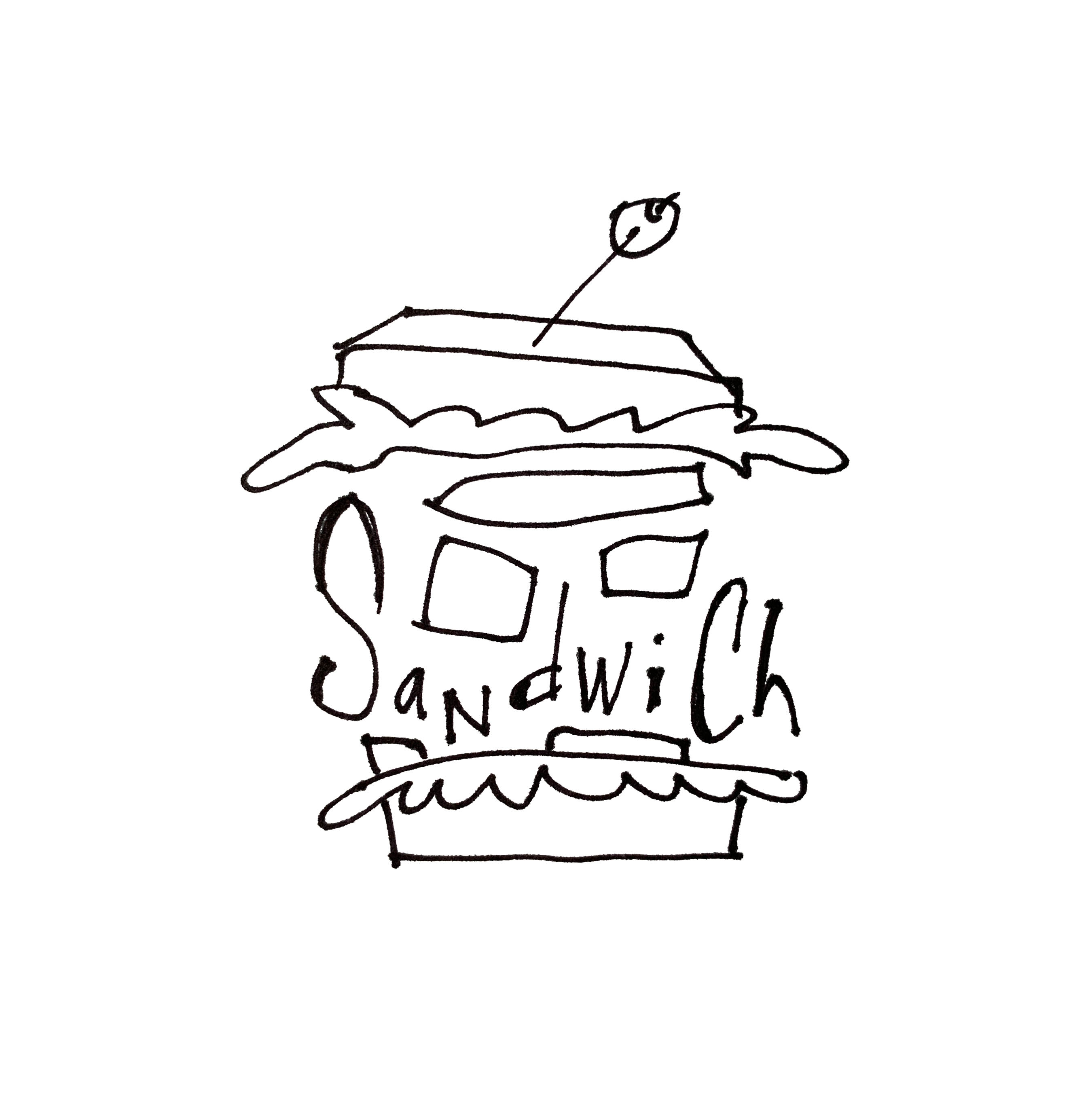 art every day number 602 pastrami sandwich lettuce tomato rye illustration sketch