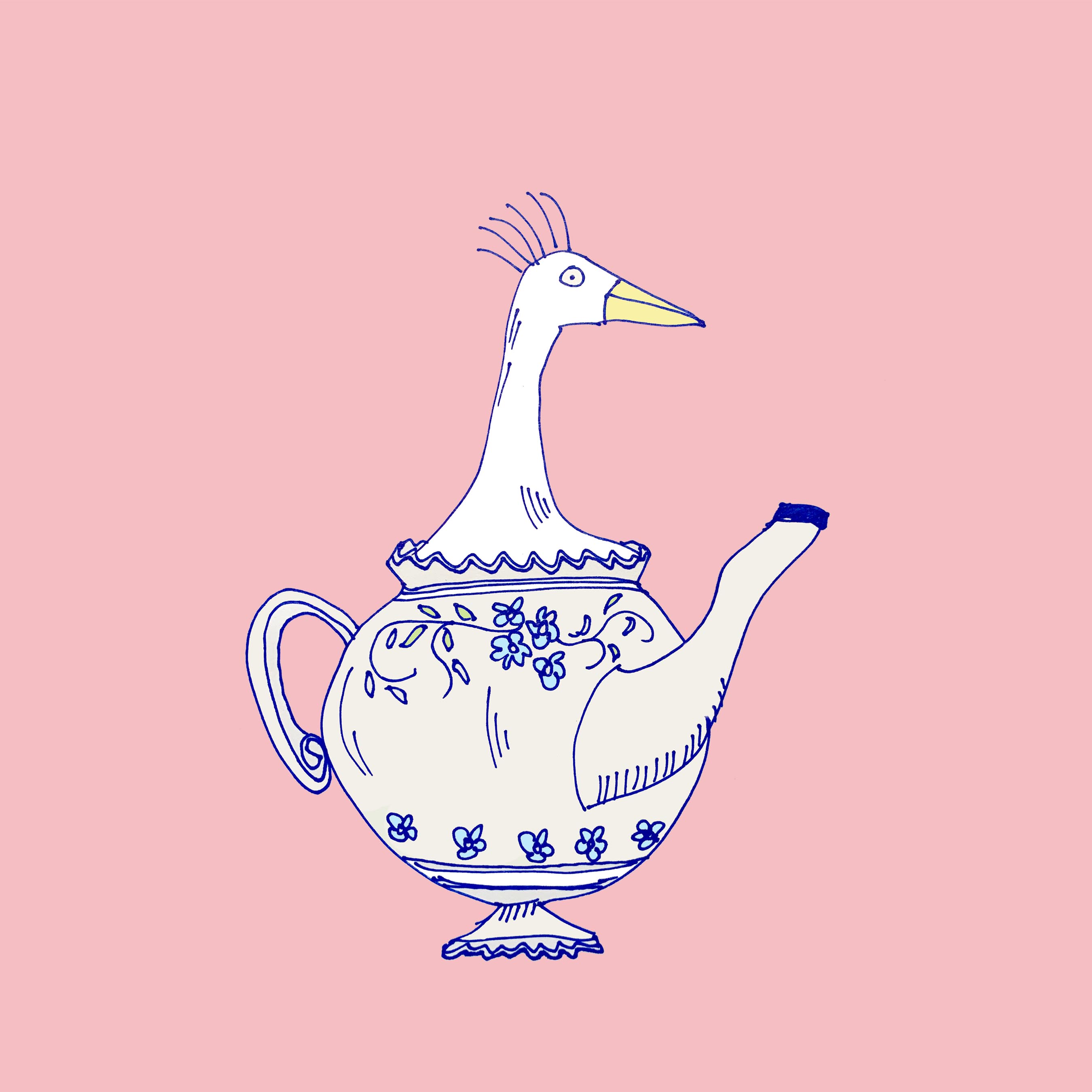 art every day number 612 magic teapot illustration bird