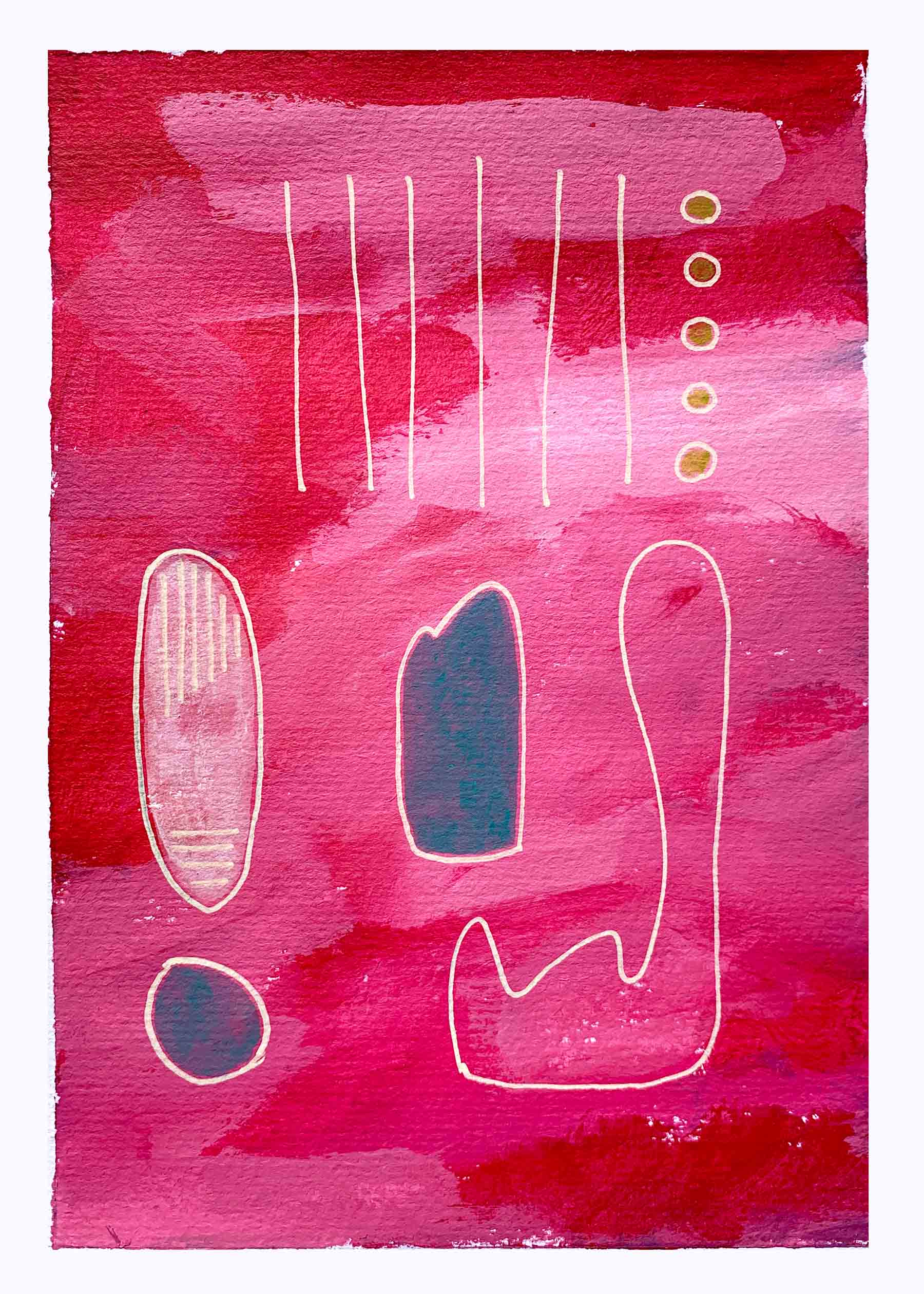 art every day number 623 painting gouache acrylic pink ii abstract