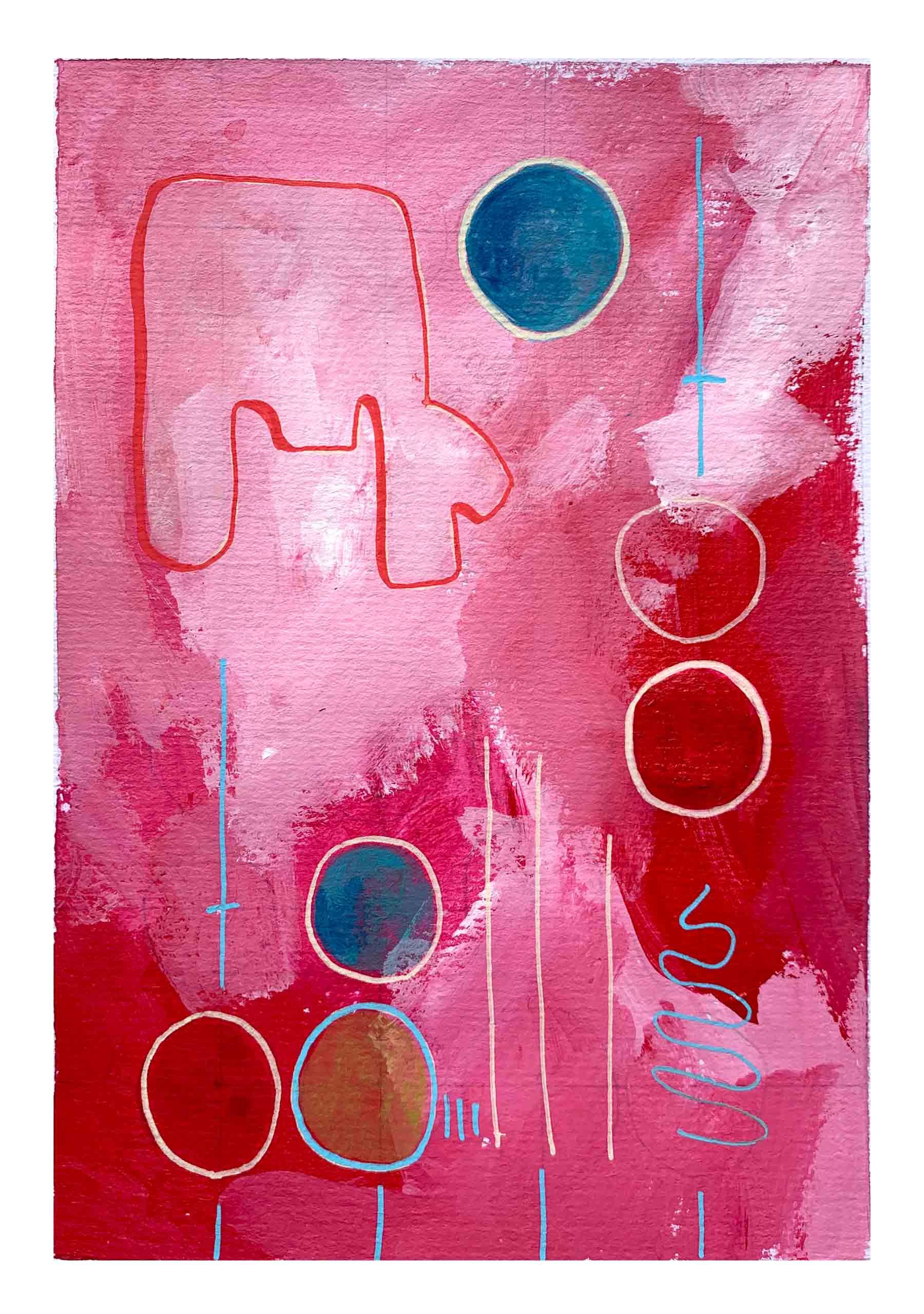 art every day number 623 painting gouache acrylic pink iii abstract