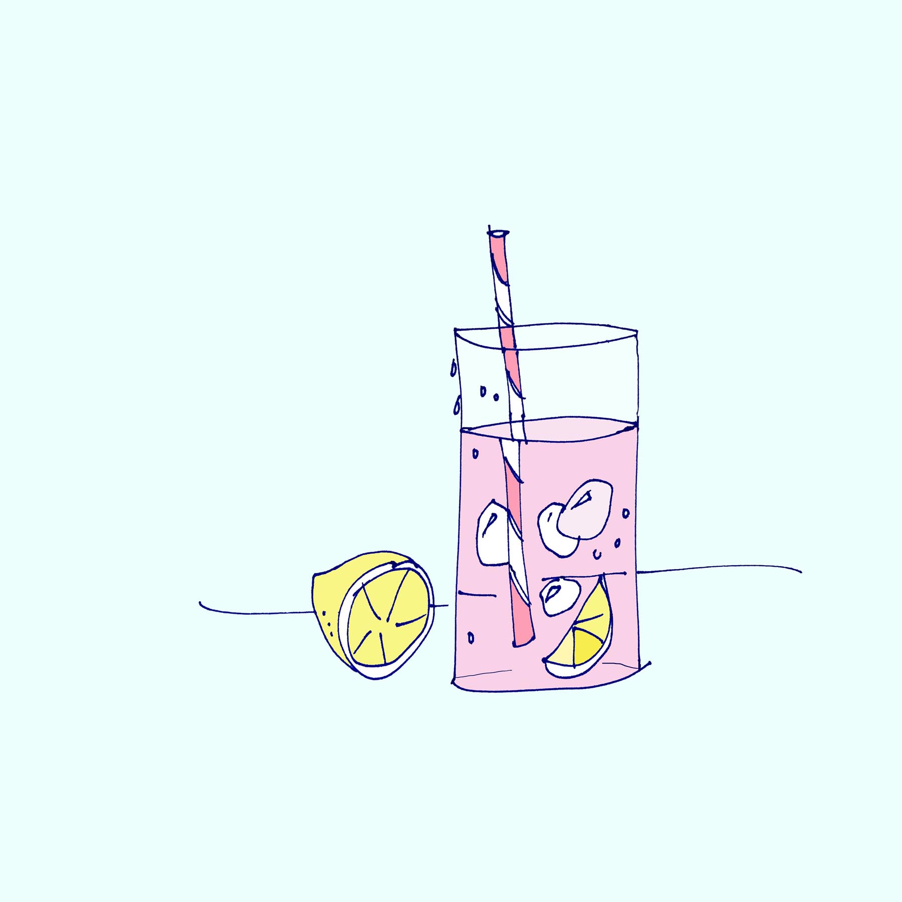 art every day number 652 lemonade lemon sugar water ice illustration