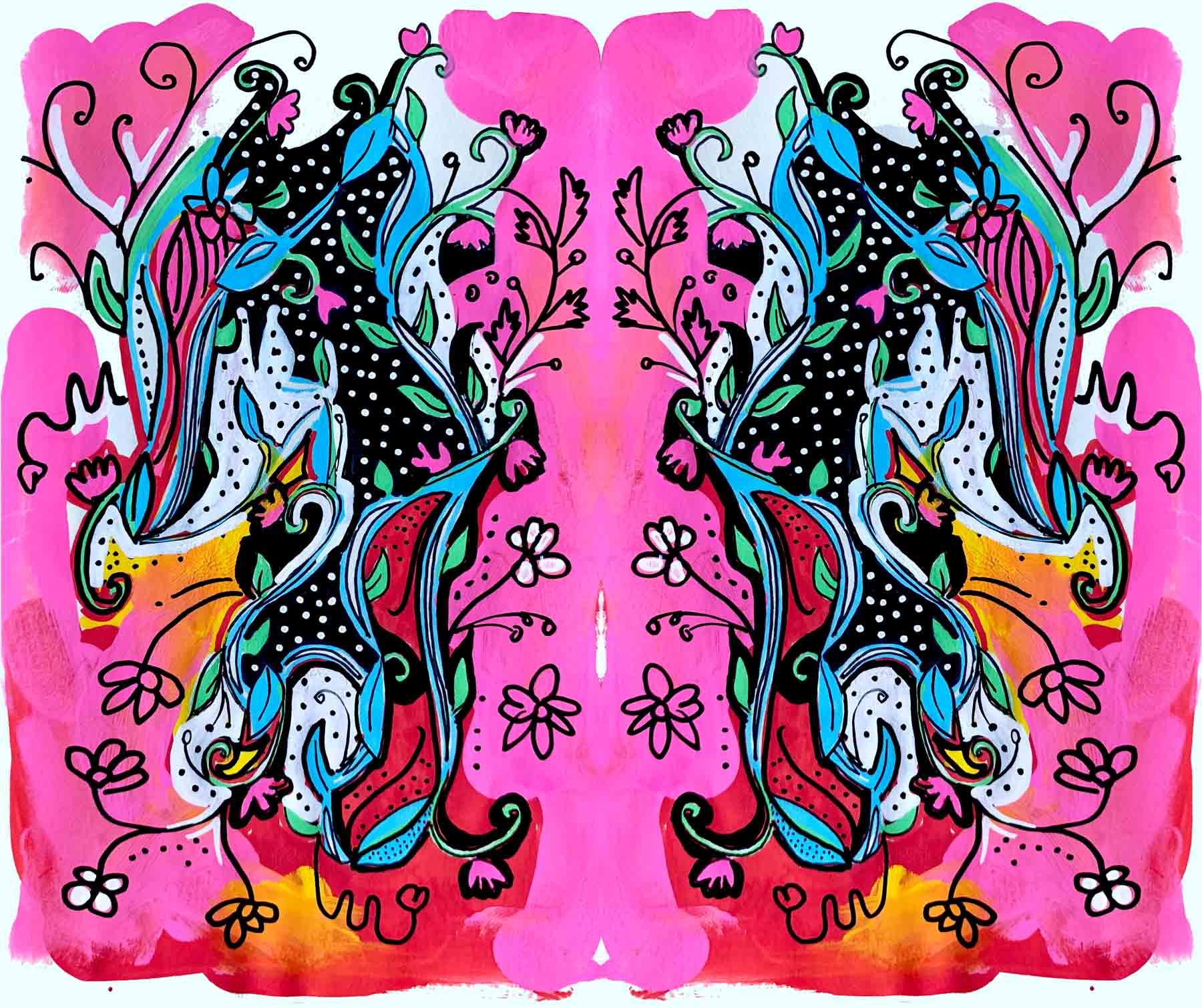 art every day number 649 / paint, pen, digital / posca pink double