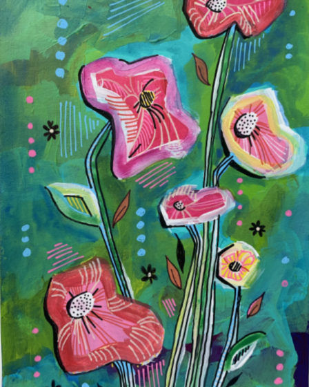 art every day number 665 dream garden gouache acrylic