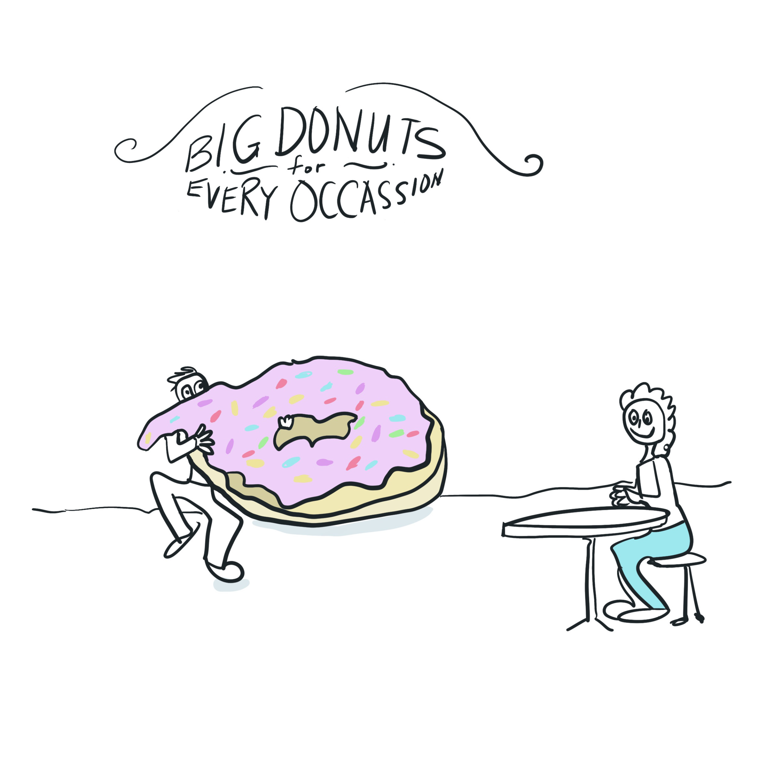 art every day number 708 JJbright jumbo sized illustration better than imagined donut