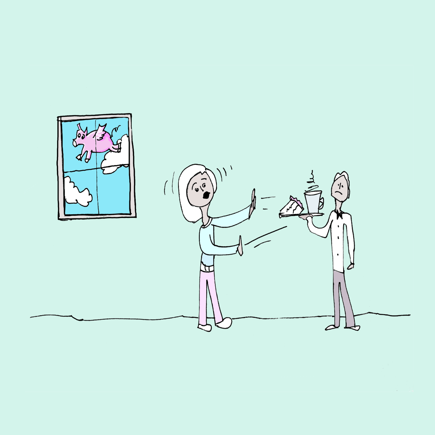 art every day number 781 illustration when pigs fly janet bright